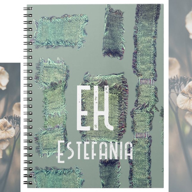 Pastell Monogramm abstrakte Salbeigrün Notizblock (Von Creator hochgeladen)