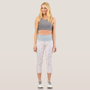 Pastell-Muschel-Küsten-Strand-Gittermuster Capri Leggings