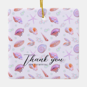 Pastell-Muschel-Muster mit individuellem Text Keramikornament