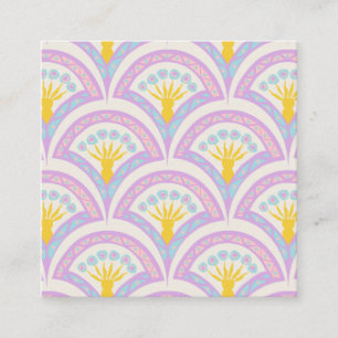 Pastell-Muster mit Muschelform Quadratische Visitenkarte