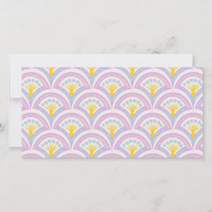 Pastell-Muster mit Muschelform Save The Date