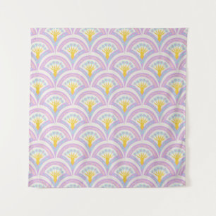 Pastell-Muster mit Muschelform Wandteppich