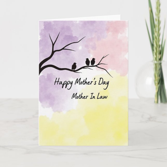 Pastell-Muttertags-Zweigkarte Karte (Vorderseite)