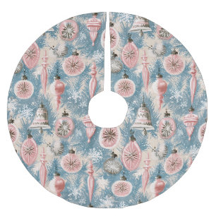 Pastell-Nostalgie: Glas-Ornamente aus der Mitte de Polyester Weihnachtsbaumdecke