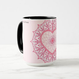 Pastell-Nostalgie-Rosa-Herz-Mandala-Ästhetik Tasse