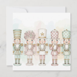 Pastell-Nussknacker-Spielzeugsammlung Watercolor K Feiertagskarte