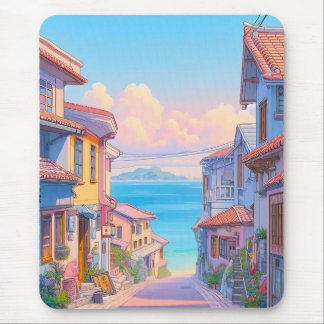Pastell Okinawa Strandstraße Mousepad