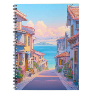 Pastell Okinawa Strandstraße Notizblock