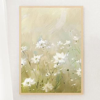 Pastell Olive Green Wildblume Wiese Print 2 of 3 Poster