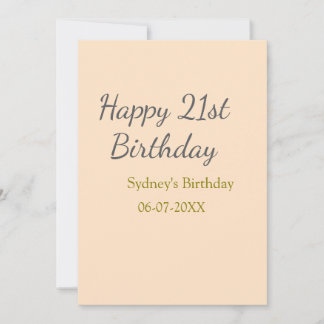 Pastell orange grau frohen 21. Geburtstag Name Dat Einladung