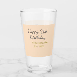 Pastell orange grau herzlichen 21. Geburtstag Name Glas
