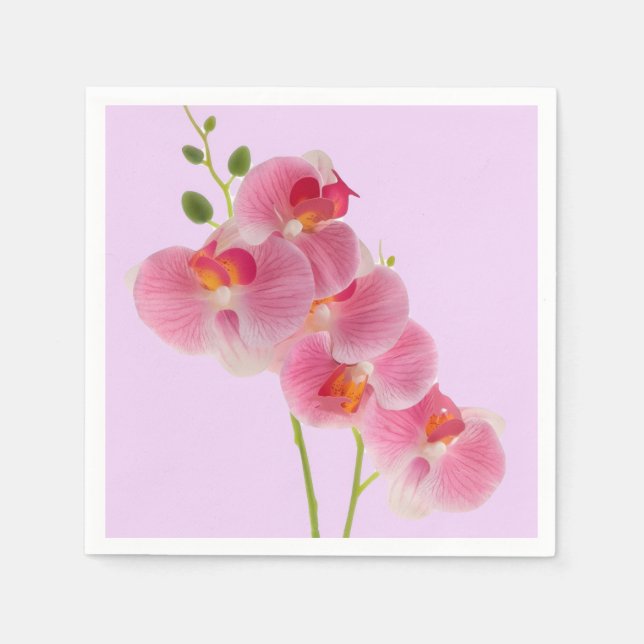 Pastell-Orchideen-Serviette Serviette (Vorderseite)
