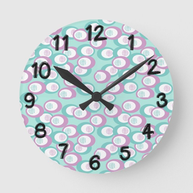 Pastell Ovals  Runde Wanduhr (Vorderseite)