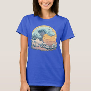 Pastell-Ozeanwelle-Grafik-T-Shirt T-Shirt
