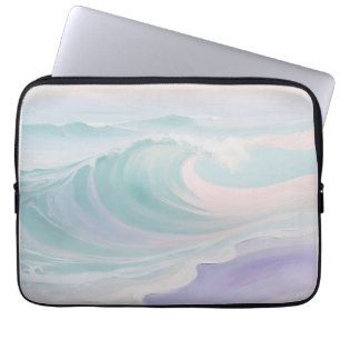 Pastell-Ozeanwellen-Malerei Laptopschutzhülle