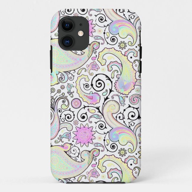 Pastell-Paisley Case-Mate iPhone Hülle (Rückseite)