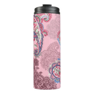 Pastell-Paisley, traditionelles ethnisches nahtlos Thermosbecher