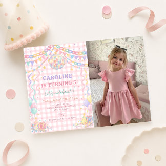 Pastell-Papierketten-whimsical Disco Ball Geburtst Einladung