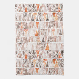 Pastell Pastell Terracotta Tribal Dreiecke Geschirrtuch