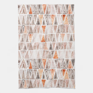 Pastell Pastell Terracotta Tribal Dreiecke Geschirrtuch