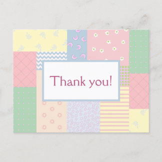 Pastell-Patchwork Postkarte