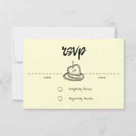 Pastell Penmanship RSVP Card Buttercreme Karte