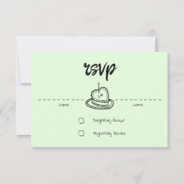 Pastell Penmanship RSVP Card Pale Fern