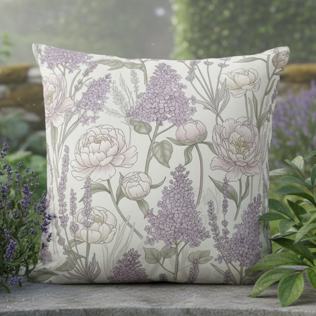 Pastell-Pfingstrose-Lavendel-Flieder Kissen (Von Creator hochgeladen)