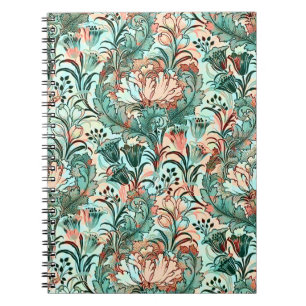 Pastell-Pfingstrosen-Tulpen-Krokus-William-Morris- Notizblock