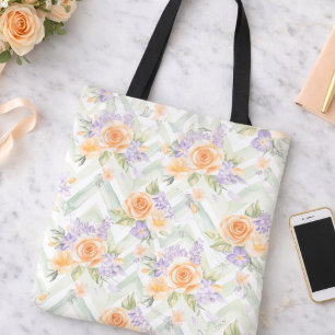 Pastell-Pfirsich-Lavendel-Blumen-Sage-Chevron-Tasc