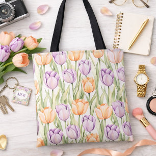 Pastell Pfirsich Lila Tulpen Muster Frühlingsblume