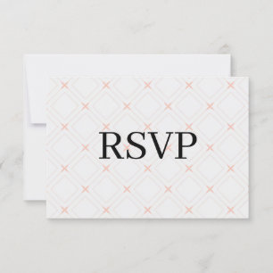 Pastell-Pfirsich und cremefarbene Geometrie RSVP Karte