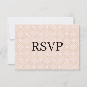 Pastell-Pfirsich und Gold geometrisch RSVP Karte