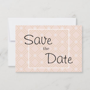 Pastell-Pfirsich und Gold Geometrisch Save The Date