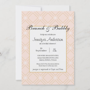 Pastell-Pfirsich und Gold geometrisches Hochzeitsb