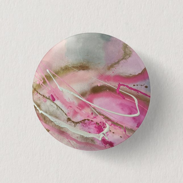 Pastell Pink Abstrakte Kunst am Canvass Button (Vorderseite)