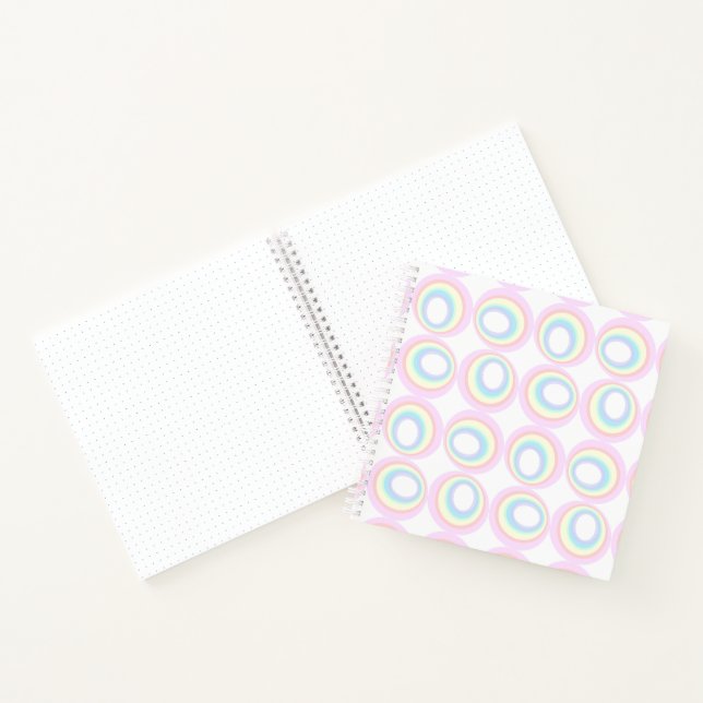 Pastell Pink Aqua Yellow Rainbow Circles Journal Notizbuch (Innenseite)