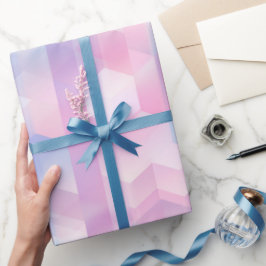 Pastell-Pink-Blau-Traum-Verblassend-Weiß-Abstract- Geschenkpapier
