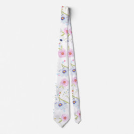 Pastell Pink & Blue Blumen Neck Tie Krawatte