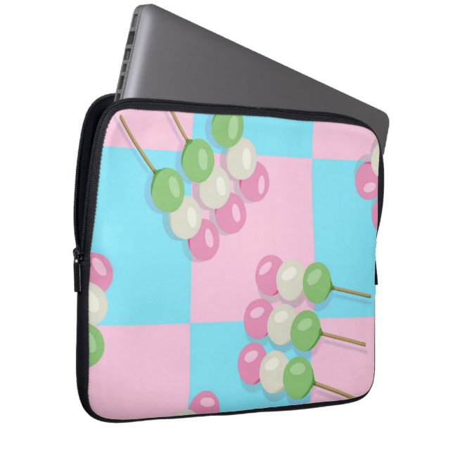 Pastell Pink Blue Checkered Dango Electronics Bag Laptopschutzhülle (Vorne Rechts)