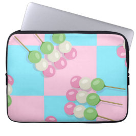 Pastell Pink Blue Checkered Dango Electronics Bag Laptopschutzhülle