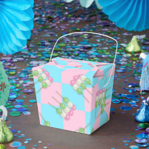 Pastell Pink Blue Checkered Dango Gevor Box Geschenkschachtel