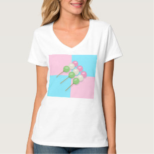 Pastell Pink Blue Checkered Dango T - Shirt