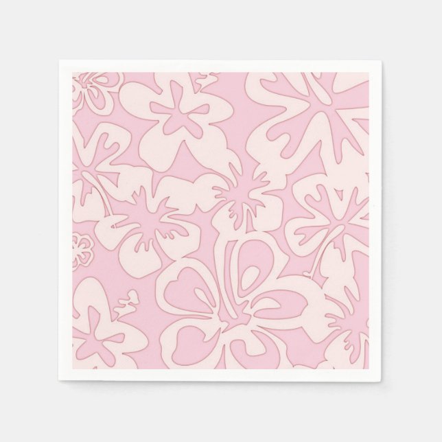Pastell Pink Blume Kunst Serviette (Vorderseite)