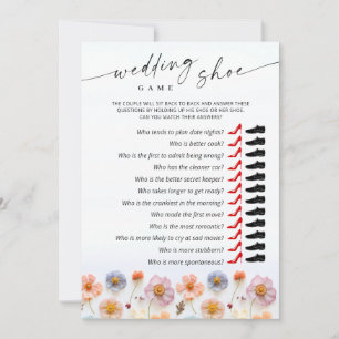 Pastell Pink Boho Wildblumen Bridal Game Card Einladung