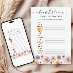 Pastell Pink Boho Wildblumen Bridal Game Card Einladung