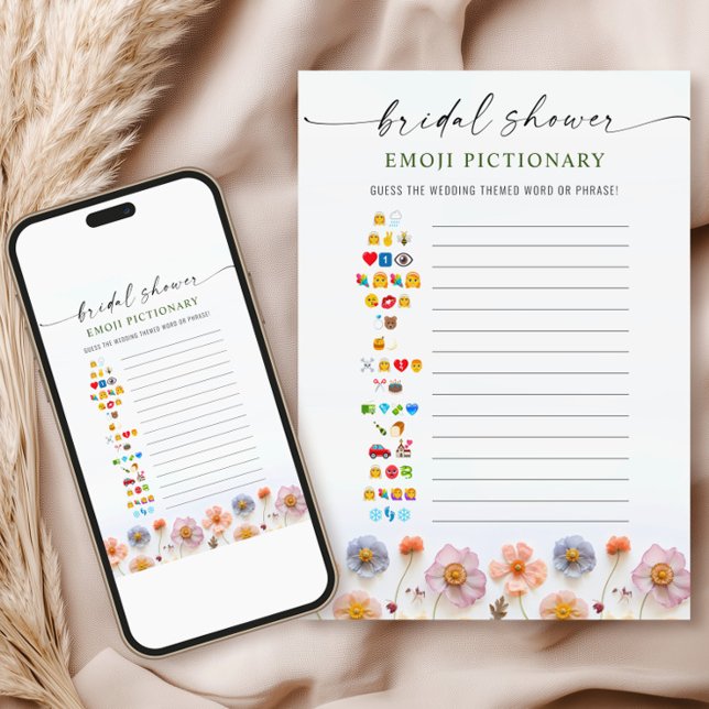 Pastell Pink Boho Wildblumen Bridal Game Card Einladung (Von Creator hochgeladen)