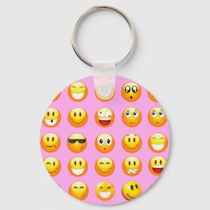 Pastell-Pink-Emoji Schlüsselanhänger