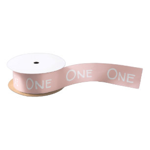 Pastell Pink Erster Geburtstag Satin Ribbon Satinband