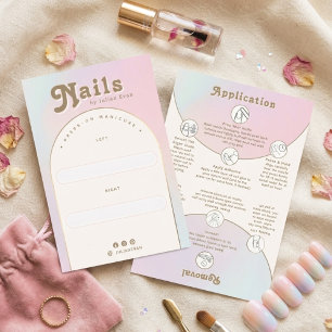 Pastell-Pink-Grün-Ombre-Press-On-Nagel-Anzeige Kar Dankeskarte